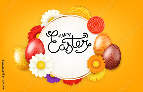 Happy Easter vector banner. Christial holiday greeting card