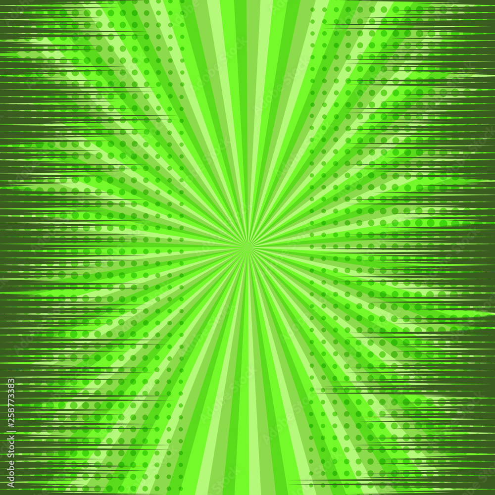 Fototapeta premium Comic page green explosive dynamic concept
