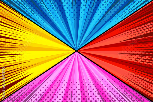 Comic colorful explosive composition