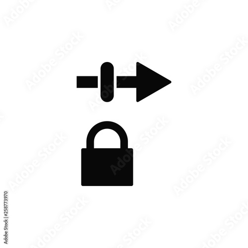 Gateway, lock, security, icon, flat. Element of security for mobile concept and web apps illustration. Thin flat icon for website design and development, app. Vector icon