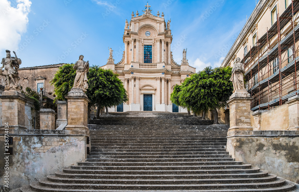 The baroque Saint John's church in Modica, province of Ragusa in south Sicily in Italy 