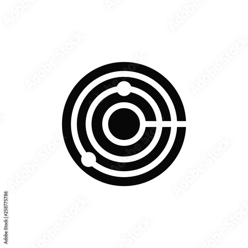 Radar, scan, scanning, icon, flat. Element of security for mobile concept and web apps illustration. Thin flat icon for website design and development, app. Vector icon