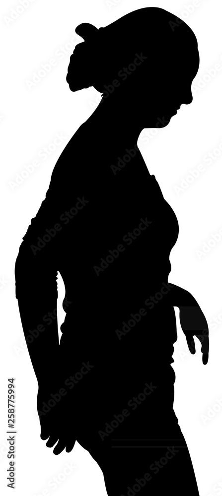 a woman walking body silhouette vector