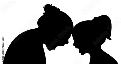 talking heads silhouette vector