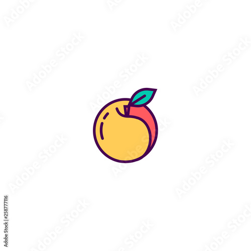 Pearch icon design. Gastronomy icon vector design photo