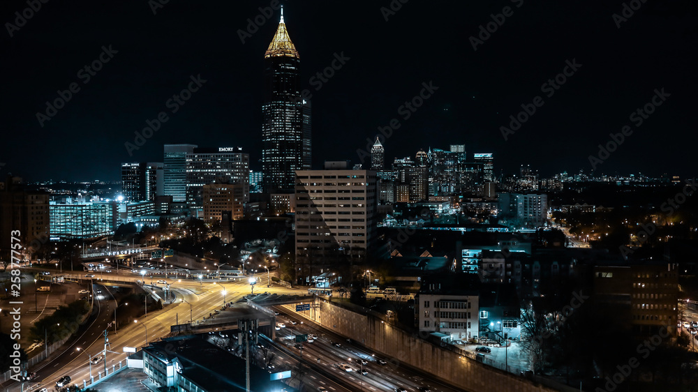 Fototapeta premium Światła nocne miasta Atlanta