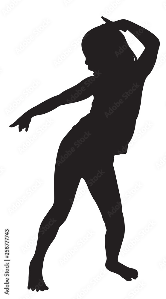 girl dancing, silhouette vector