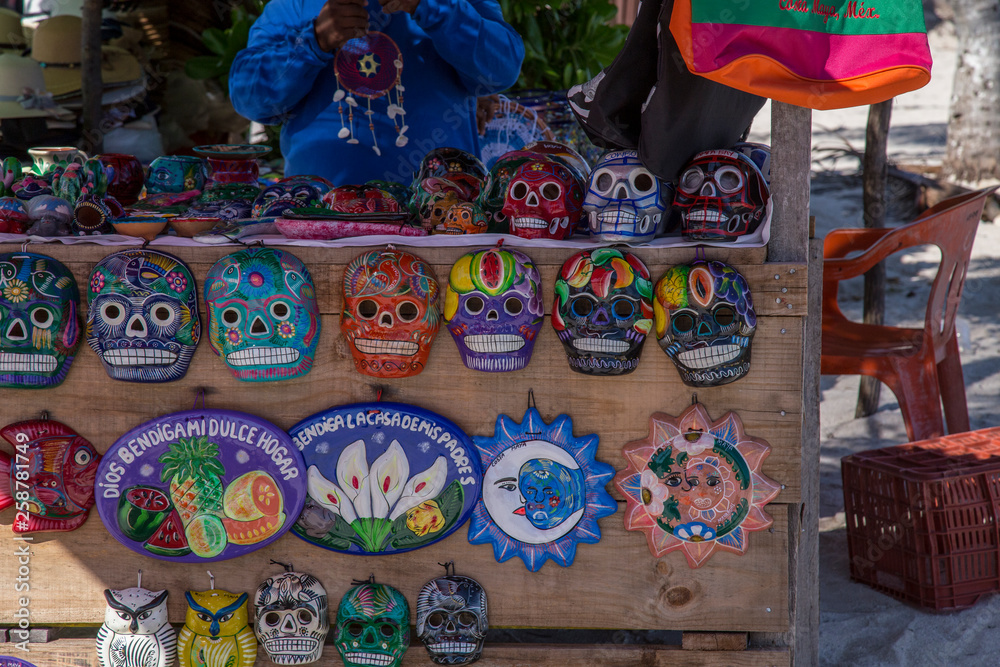Fototapeta premium handicrafts of mexico in riviera maya