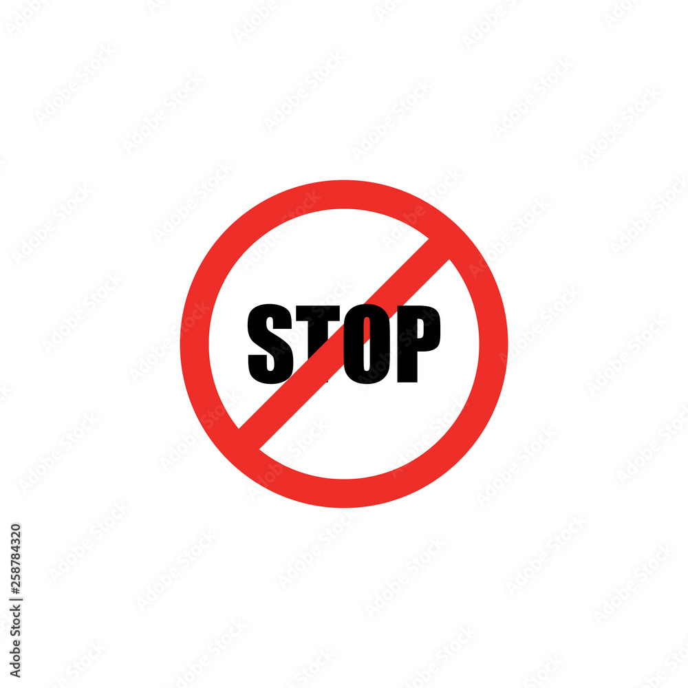 Red stop attention road sign. Stop sign icon vector eps10. Red stop attention road sign. Stop sign icon vector eps10.