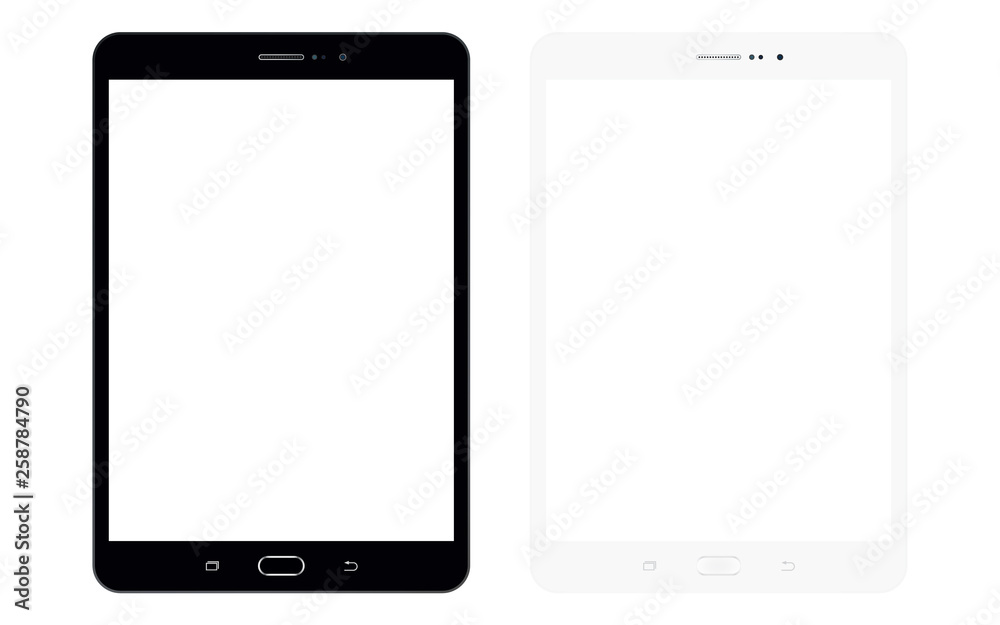 Black and white set tablet illustration. Tablet vector eps10. Black and white set tablet illustration. Tablet vector eps10.
