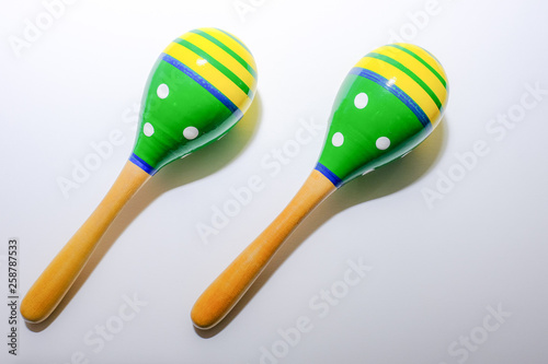 shakers maracas isolated on white background percussion © GroovyGloryPhoto