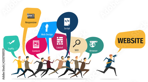 Banner Website Concept. Website with Icon.