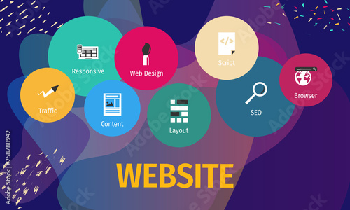 Banner Website Concept. Website with Icon.