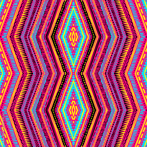 Abstract Ikat and boho style handcraft fabric pattern. Traditional Ethnic design for clothing and textile background, carpet or wallpaper
