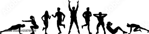 People Fitness Workout Silhoutte