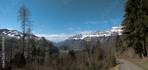Walensee and Churfirsten seen from above Berschis, Swiss Alps