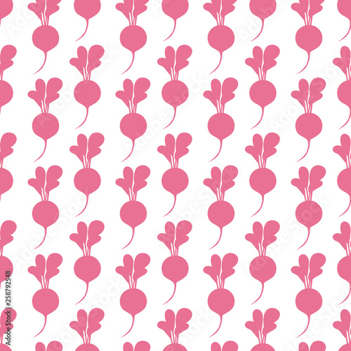vector seamless vegetable texture with radish