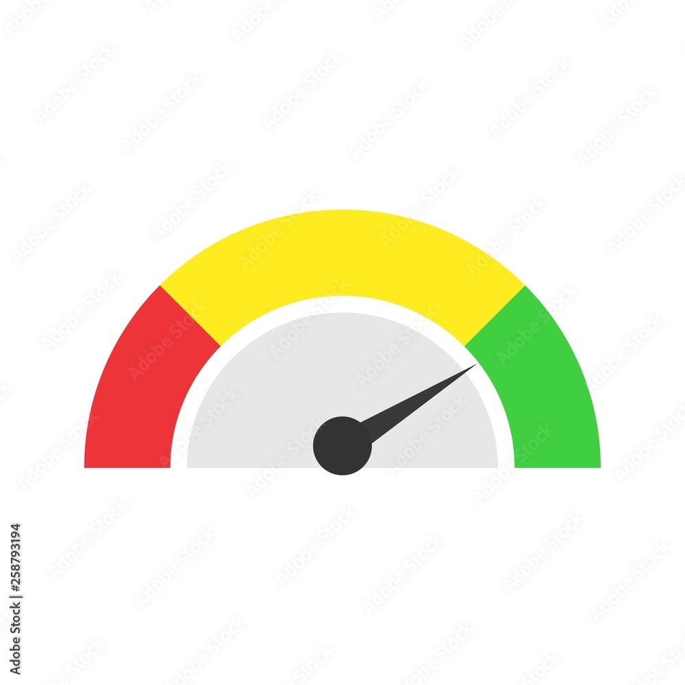 Speedometer icon or sign with arrow. Speedometer icon or sign with arrow.