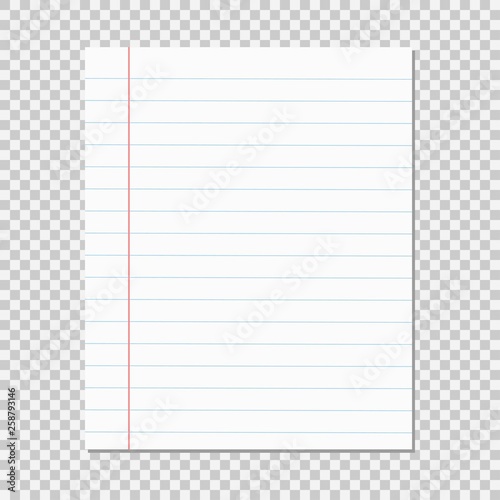 Paper sheet in a ruler