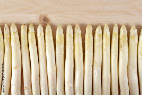 New harvest of white asparagus, high quality raw asparagus in spring season, ready to cook