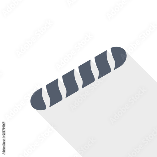 long french baguette web icon, flat design vector illustration