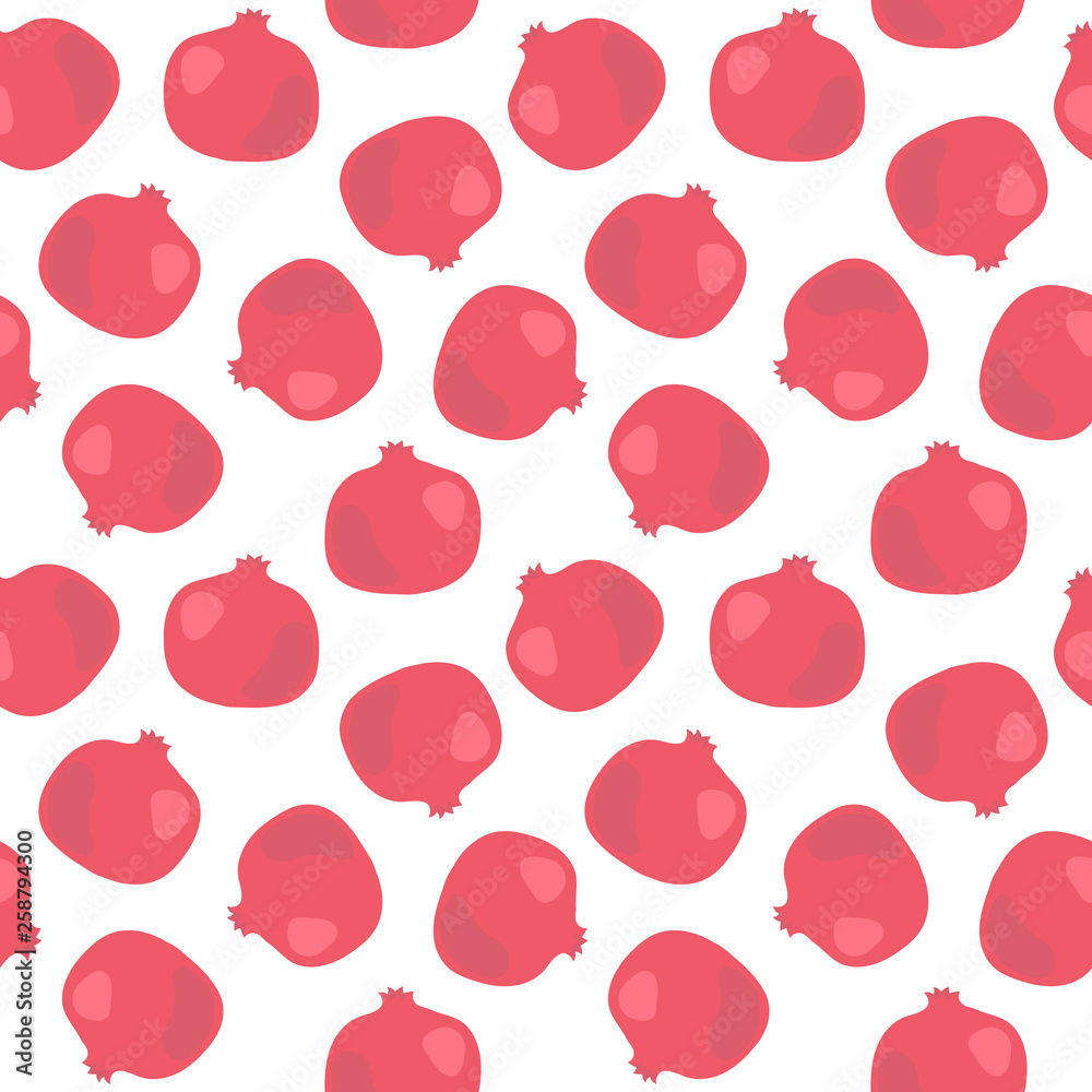 Obraz premium vector seamless fruit background with pomegranate