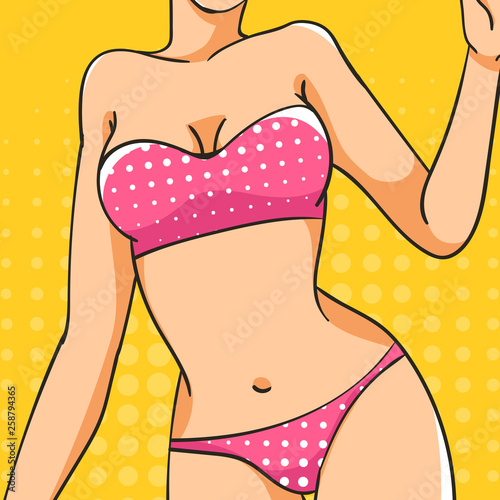 The body of a young woman in underwear.
