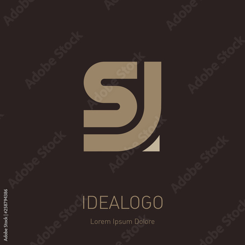 Letter S and J logo design. Minimal monogram symbol. Premium business logotype. SJ - Elegant universal vector sign. Graphic symbol for corporate business identity.