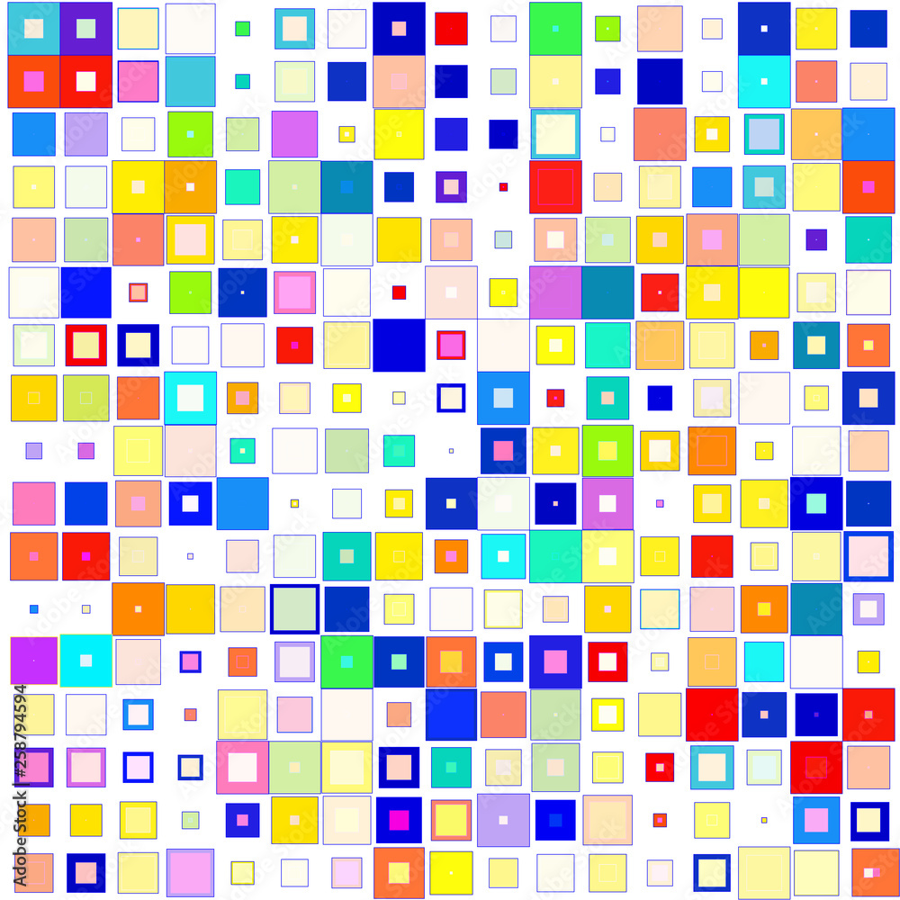 Mosaic of colored cubes on a white background. Mosaic of colored cubes on a white background.