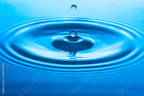 water drop splash in blue color - Image