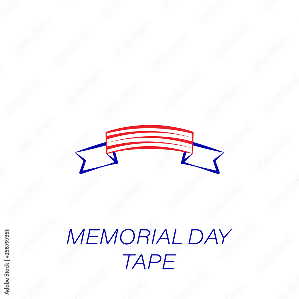 memorial day tape colored icon. Element of memorial day illustration icon. Signs and symbols can be used for web, logo, mobile app, UI, UX