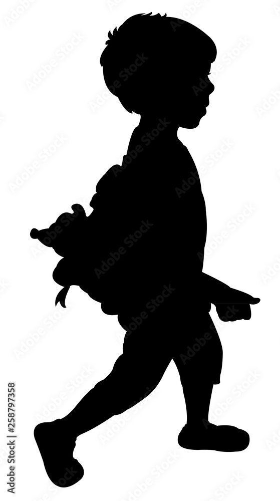 a student boy body silhouette vector
