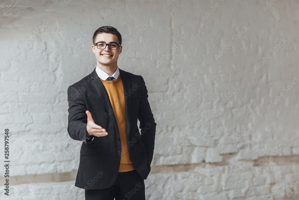 Image business mans give handshake. Business partnership meeting successful concept. Image business mans give handshake. Business partnership meeting successful concept.