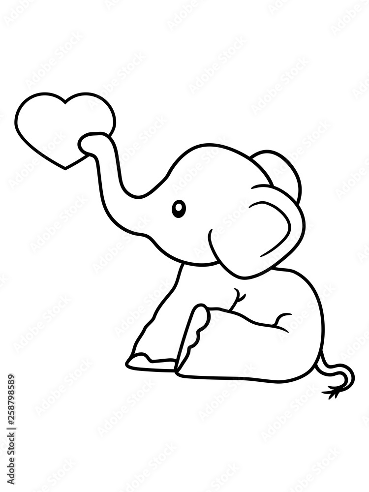 elefant herz liebe schenken verliebt sitzend süß kalb klein kind baby