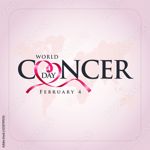 1-7 nisan kanserle sava   haftas    kanser g  n   Translation  February 4  World Cancer Day. Creative greeting card design  world healthy concept  illustration ribbon banner. Template for graphics vector.