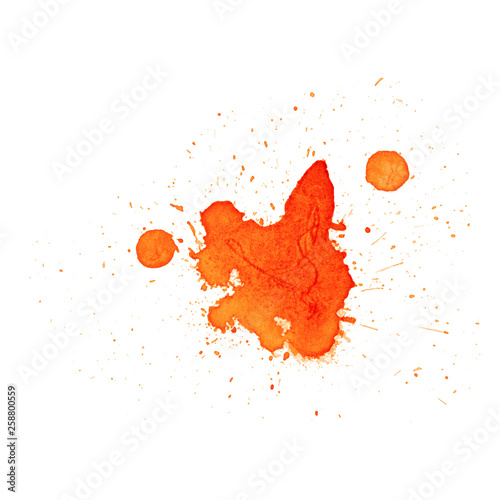Colorful abstract watercolor texture stain with splashes and spatters. Modern creative watercolor background for trendy design.