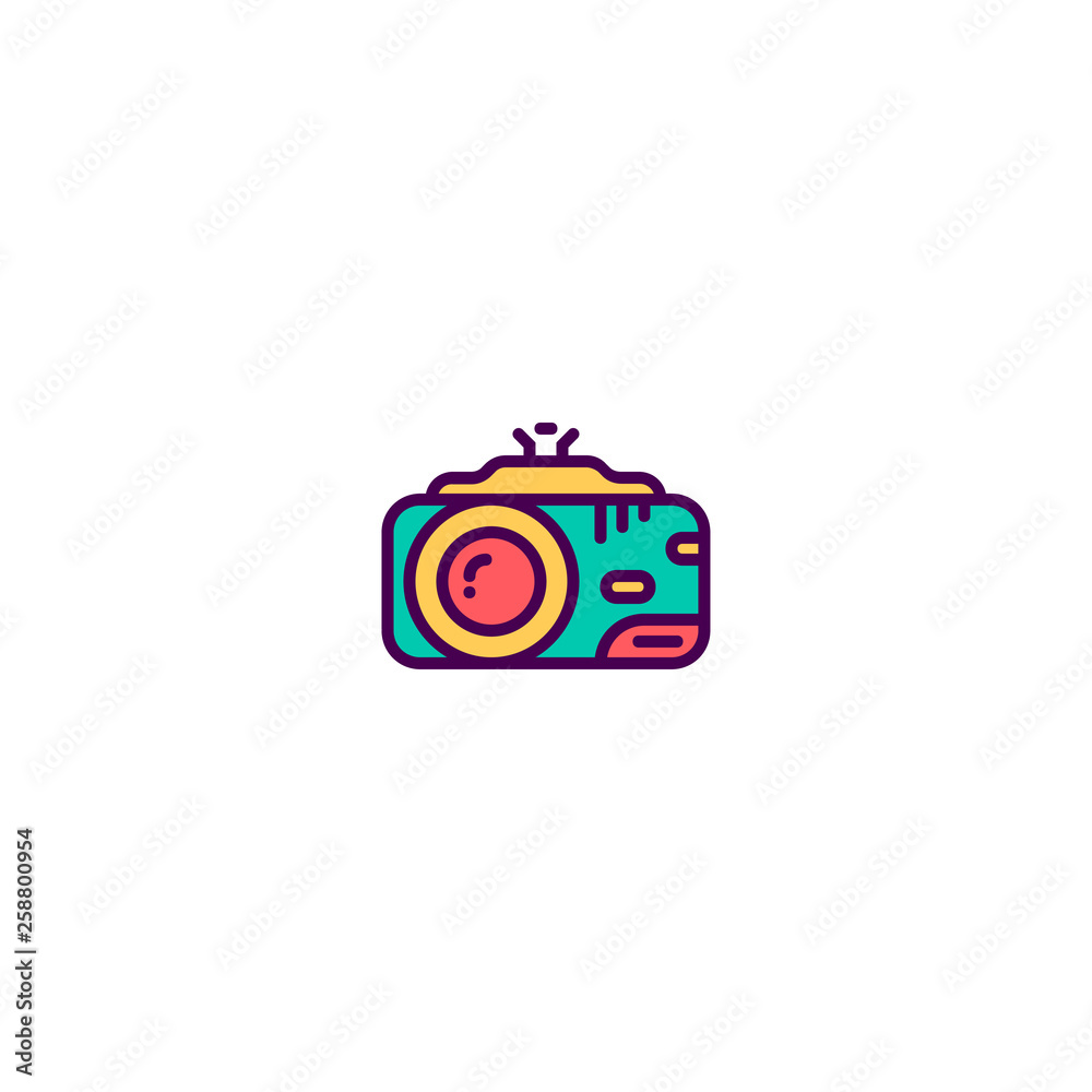 Digital camera icon design. Photography and video icon vector design