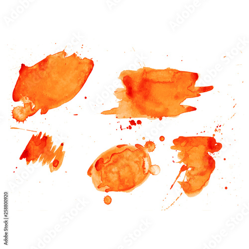 Colorful abstract watercolor texture stain with splashes and spatters. Modern creative watercolor background for trendy design.