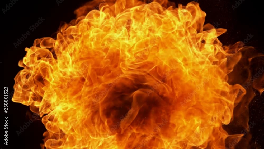 Fire explosion shooting with high speed camera at 1000fps,