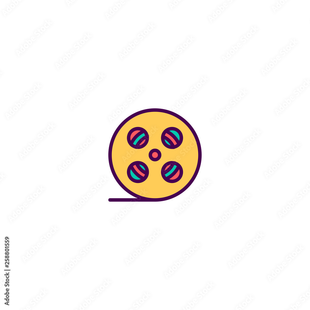 Film reel icon design. Photography and video icon vector design Film reel icon design. Photography and video icon vector design