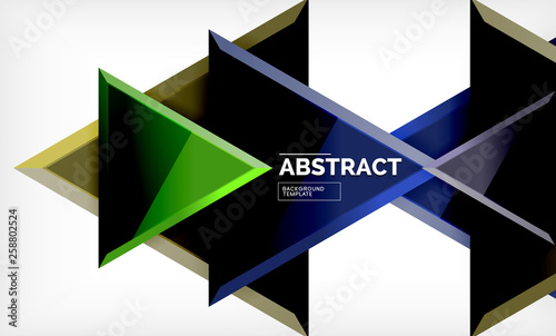 Free Download Tech futuristic geometric 3d shapes, minimal abstract background - GFXLoad