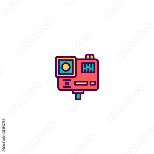 Go pro icon design icon design. Photography and video icon vector design
