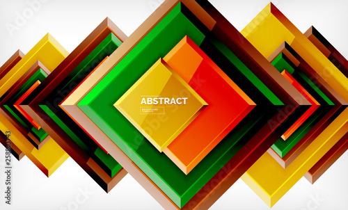 Geometric abstract background, modern square design