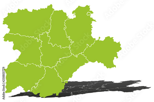 Mapa verde de Castilla y León.