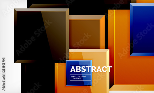 Geometric abstract background, modern square design