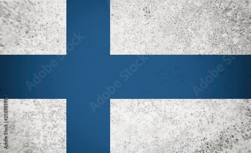 Flag of Finland, background concrete, dirty