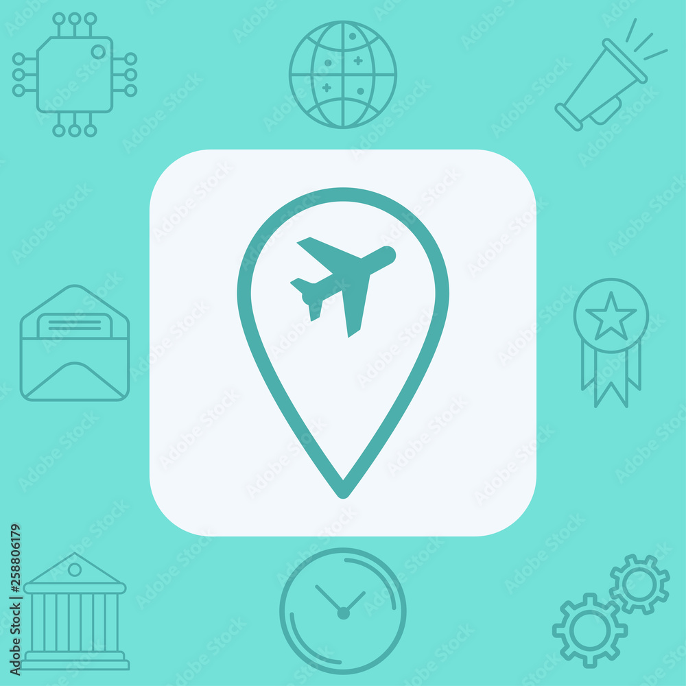 Airport location vector icon sign symbol Airport location vector icon sign symbol
