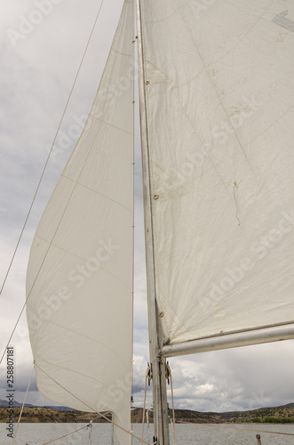 Sailboat Main Mast and Sails © High Desert Dweller