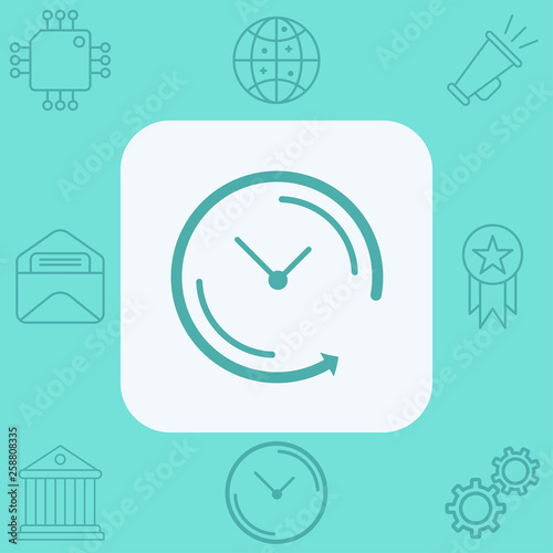 Back arrow around clock vector icon sign symbol