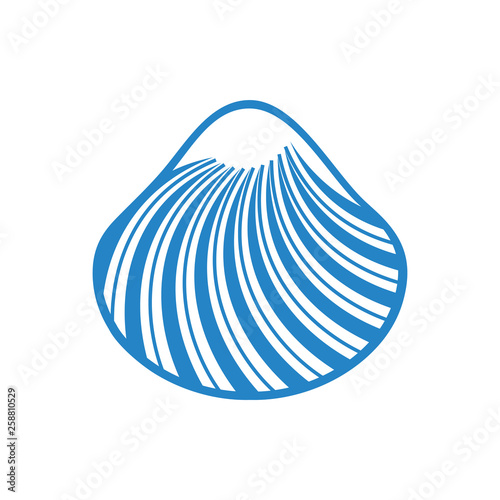 Sea Shell icon blue on white background for graphic and web design. Simple vector sign. Internet concept symbol for website button or mobile app.